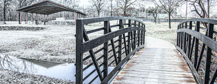 Frosty Bridge in Heritage Park