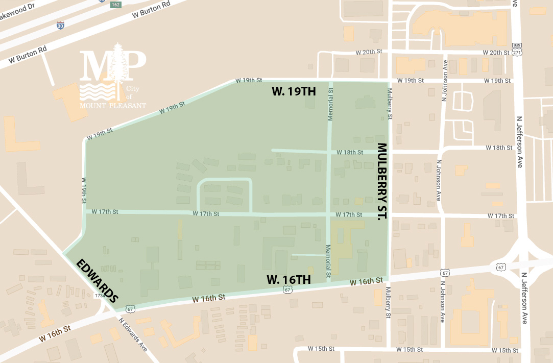 Map of Area Effected by Waterline Maintenance