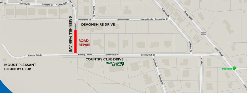 Greenhill Park Ave Construction Map