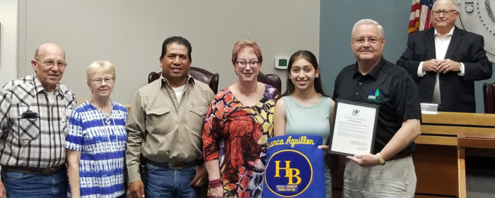 Local student honored by City Council.
