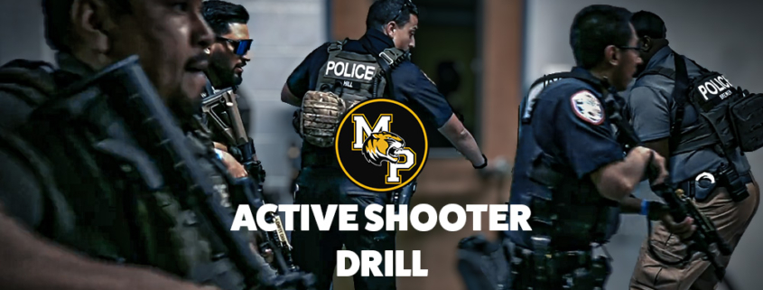 MPPD participating in active shooter drill at Mount Pleasant High School.