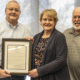 1. From left, City Manager Ed Thatcher, Helen Thompson and Mayor Pro Tem Tim Dale who issued a proclamation in Mrs. Thompson’s honor.